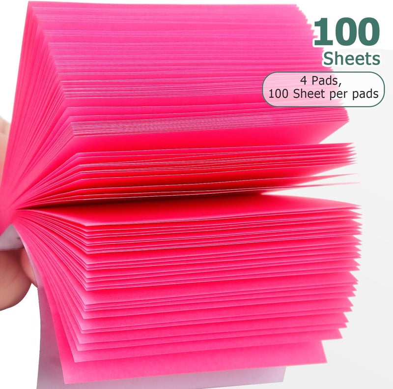 Eastern Wolf Sticky Notes 3x3 Self-Stick Notes Bright Colors Sticky Notes 4 Pads 100 Sheets/Pad (Rose Red) - Image 4